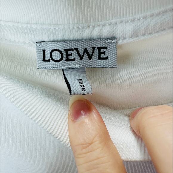 Loewe White Short Sleeve Cream Embroidered Logo Graphic Tee S - Picture 7 of 13